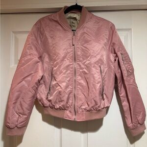 Zara bomber jacket (outerwear) pink.